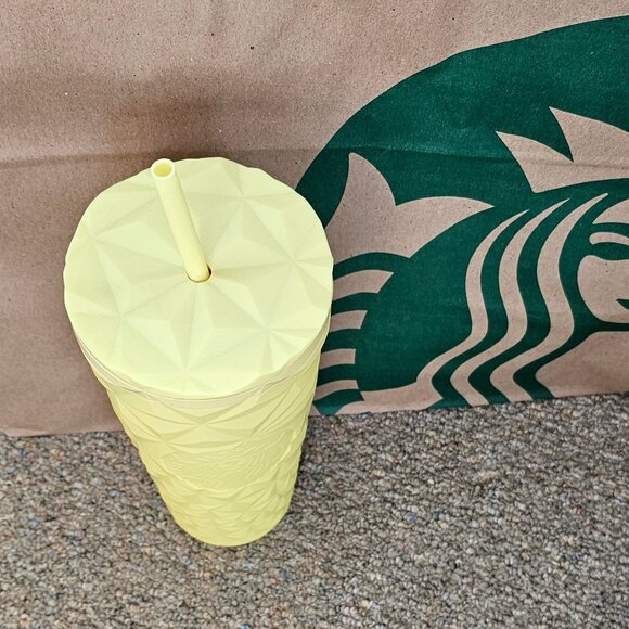 Starbucks Summer 2025 Matte Butter Yellow Soft Touch Prism Tumbler Venti 24oz - Picture 3 of 3